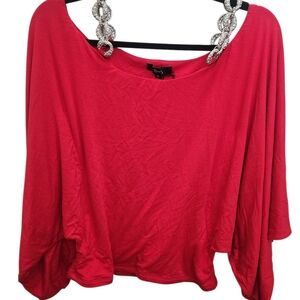 NWT Sky Red Women's Top w/ Metal Chain Link Straps Sz Sm